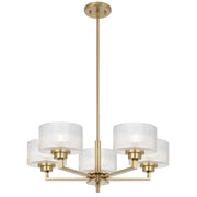 Moreno2 5lt Pendant Antique Gold with Clear Glass E14