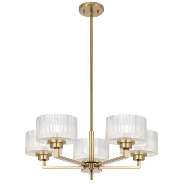 Moreno2 5lt Pendant Antique Gold with Clear Glass E14