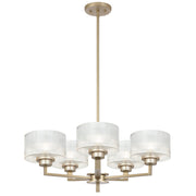 Moreno2 5lt Pendant Antique Silver with Clear Glass E14