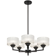 Moreno2 5lt Pendant Black with Clear Glass E14