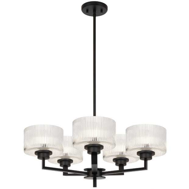Moreno2 5lt Pendant Black with Clear Glass E14