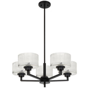 Moreno2 5lt Pendant Black with Clear Glass E14