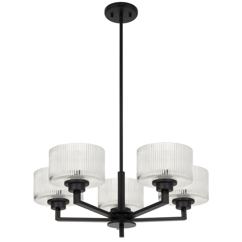 Moreno2 5lt Pendant Black with Clear Glass E14