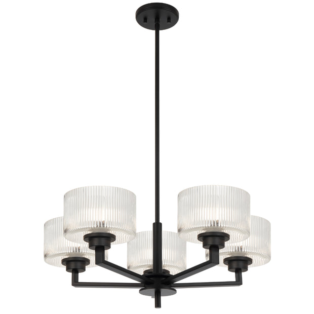 Moreno2 5lt Pendant Black with Clear Glass E14