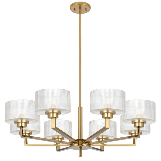 Moreno2 8lt Pendant Antique Gold with Clear Glass E14