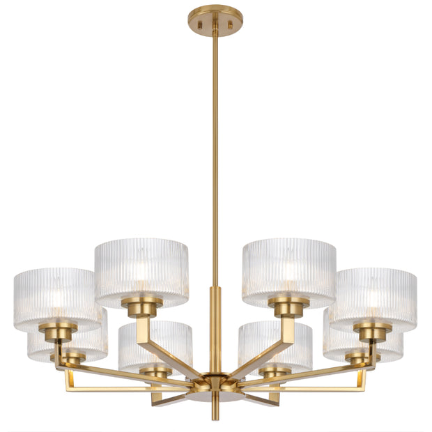 Moreno2 8lt Pendant Antique Gold with Clear Glass E14