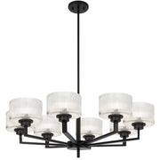 Moreno2 8lt Pendant Black with Clear Glass E14