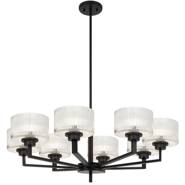 Moreno2 8lt Pendant Black with Clear Glass E14