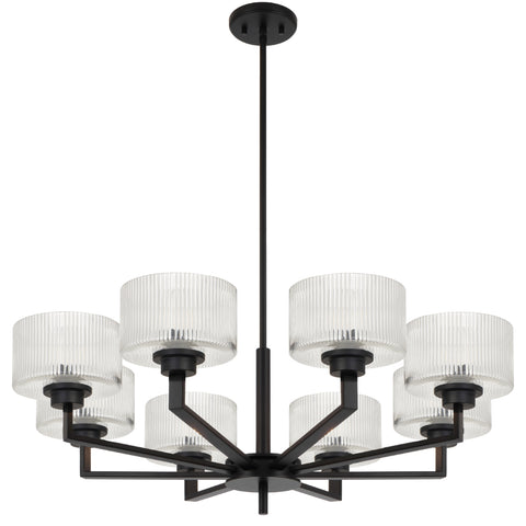 Moreno2 8lt Pendant Black with Clear Glass E14