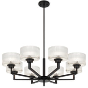 Moreno2 8lt Pendant Black with Clear Glass E14