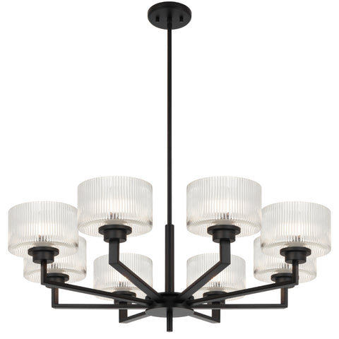 Moreno2 8lt Pendant Black with Clear Glass E14