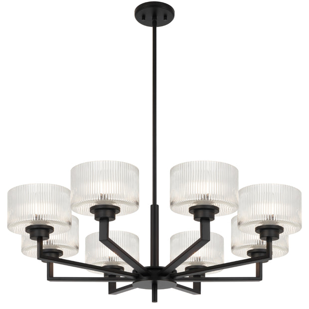 Moreno2 8lt Pendant Black with Clear Glass E14