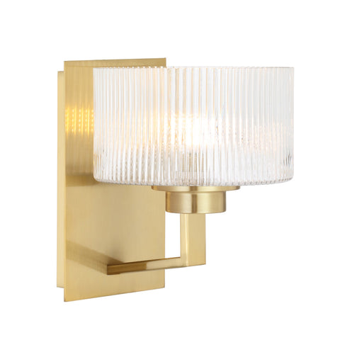 Moreno2 1lt Wall Light Antique Gold with Clear Glass E14