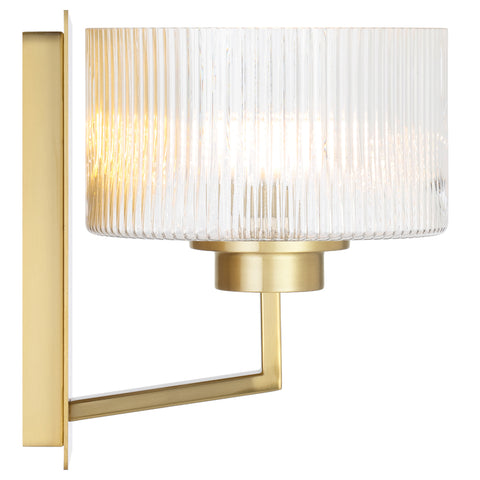Moreno2 1lt Wall Light Antique Gold with Clear Glass E14