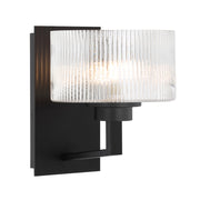 Moreno2 1lt Wall Light Black with Clear Glass E14