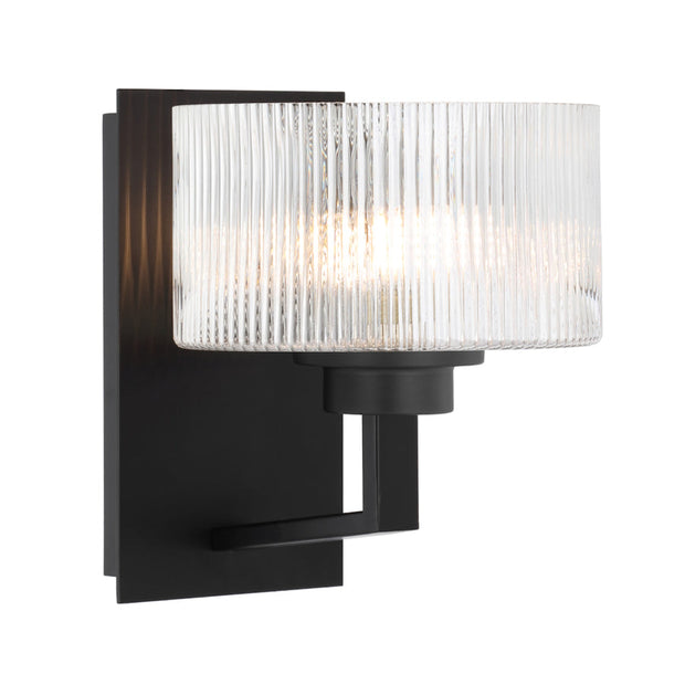 Moreno2 1lt Wall Light Black with Clear Glass E14