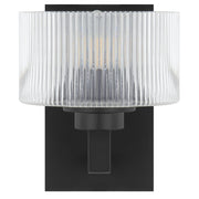 Moreno2 1lt Wall Light Black with Clear Glass E14