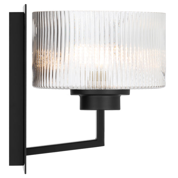 Moreno2 1lt Wall Light Black with Clear Glass E14
