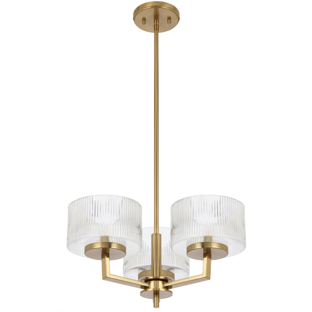 Moreno 3lt Pendant Antique Gold with Clear