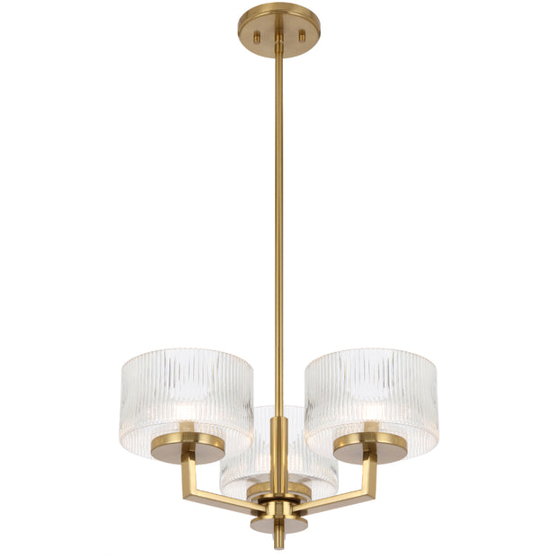 Moreno 3lt Pendant Antique Gold with Clear