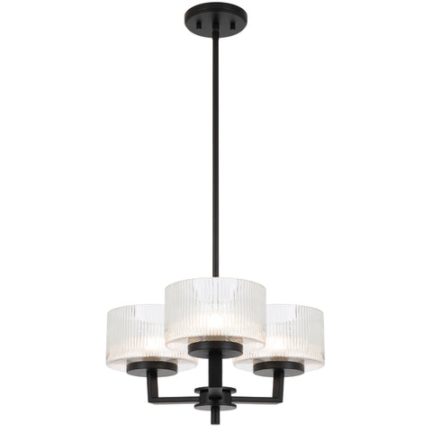 Moreno 3lt Pendant Black with Clear