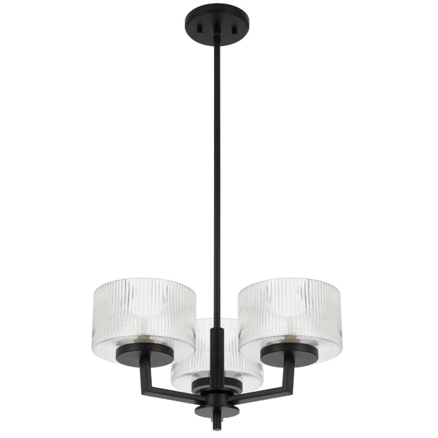 Moreno 3lt Pendant Black with Clear