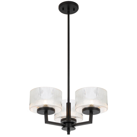 Moreno 3lt Pendant Black with Clear