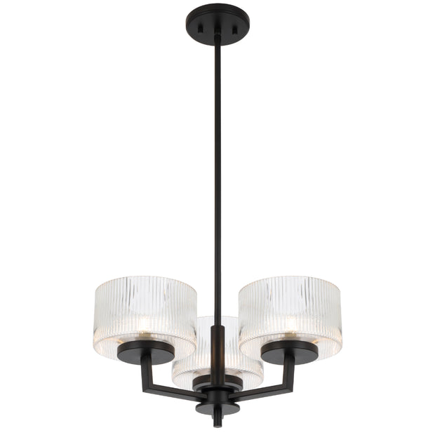 Moreno 3lt Pendant Black with Clear