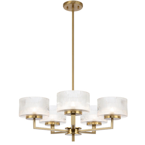 Moreno 5lt Pendant Antique Gold with Clear