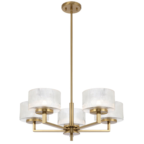 Moreno 5lt Pendant Antique Gold with Clear