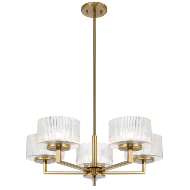 Moreno 5lt Pendant Antique Gold with Clear