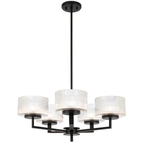 Moreno 5lt Pendant Black with Clear