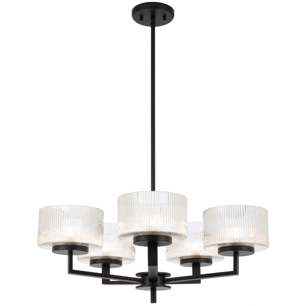 Moreno 5lt Pendant Black with Clear