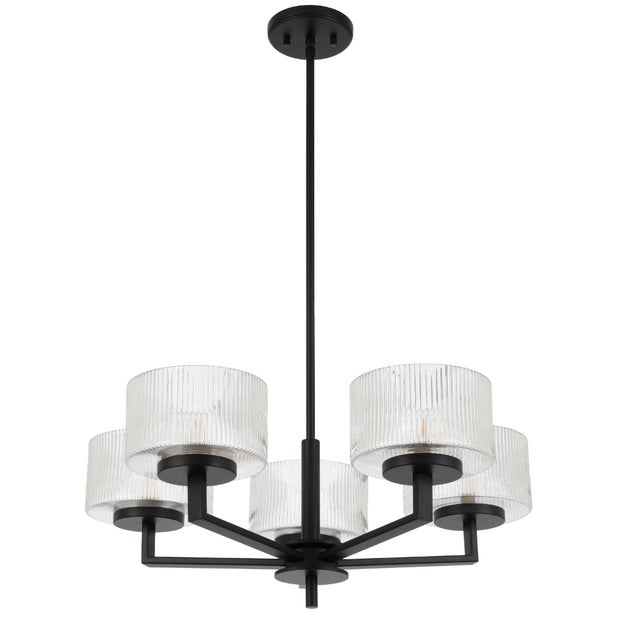 Moreno 5lt Pendant Black with Clear