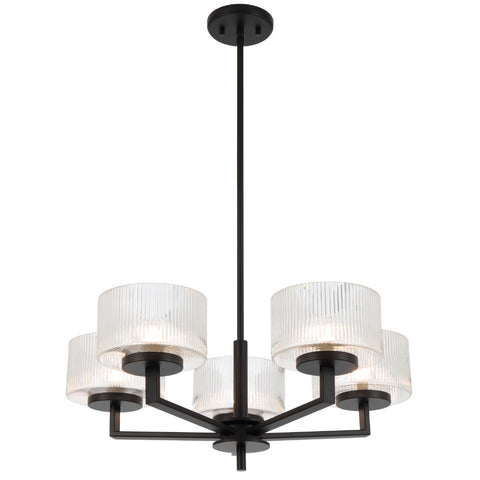 Moreno 5lt Pendant Black with Clear