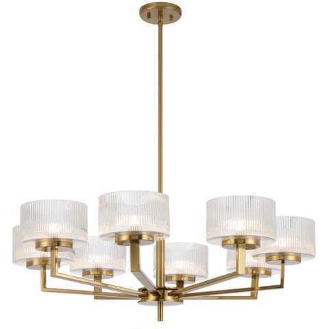 Moreno 8lt Pendant Antique Gold with Clear