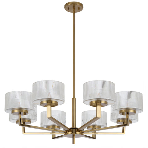 Moreno 8lt Pendant Antique Gold with Clear