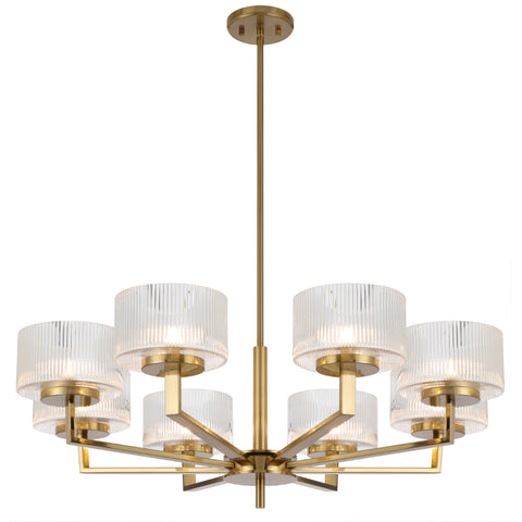 Moreno 8lt Pendant Antique Gold with Clear