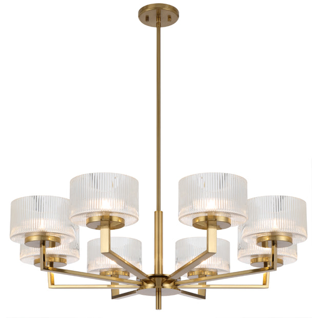 Moreno 8lt Pendant Antique Gold with Clear