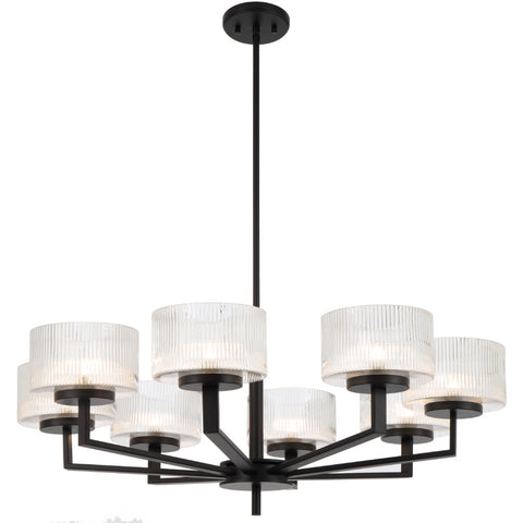 Moreno 8lt Pendant Black with Clear