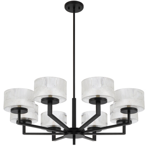 Moreno 8lt Pendant Black with Clear