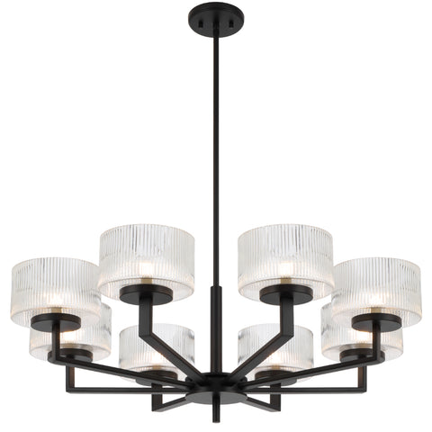 Moreno 8lt Pendant Black with Clear