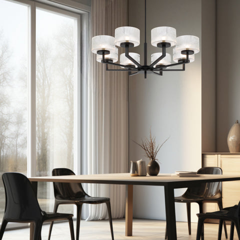 Moreno 8lt Pendant Black with Clear