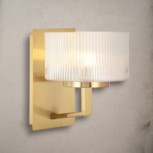 Moreno Wall Light Antique Gold with Clear