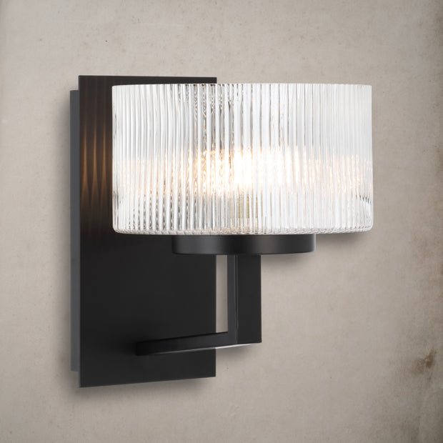 Moreno Wall Light Black with Clear