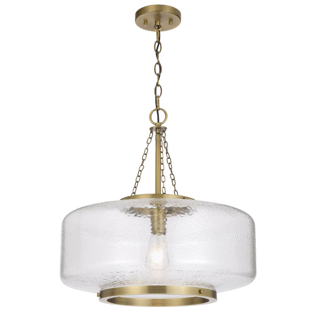 Mornet Gold / Textured Clear Glass Pendant E27