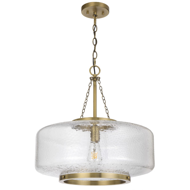 Mornet Gold / Textured Clear Glass Pendant E27
