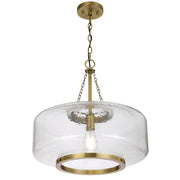 Mornet Gold / Textured Clear Glass Pendant E27