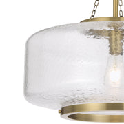 Mornet Gold / Textured Clear Glass Pendant E27