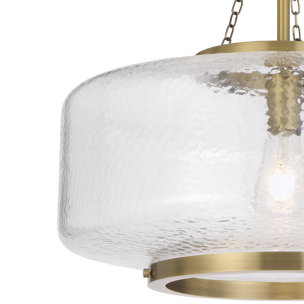 Mornet Gold / Textured Clear Glass Pendant E27
